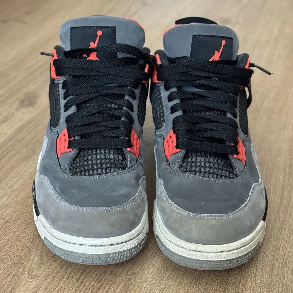 Jordan Air Jordan 4 Infrared Sz 10.5 Mid Top Sneaker Gray Black Red DH6927-061